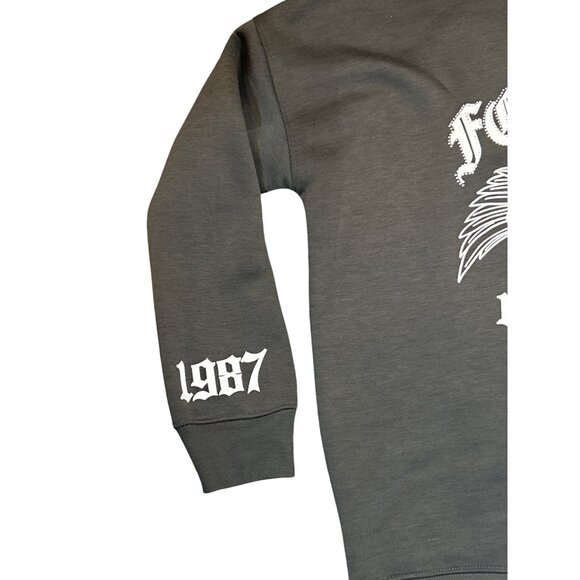 (6 for $25) Forever 1987 Graphic Full Front Zipper Hoodie in Gray Size XL - Picture 5 of 6